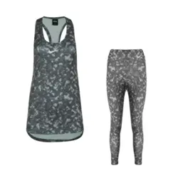 ست تاپ و لگ ورزشی زنانه نایک مدل  G package-3000 چریکی طوسی روشن