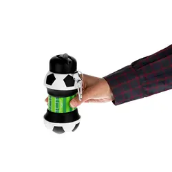 قمقمه سیلیکونی طرح توپ فوتبال مدل تاشو ظرفیت 550 میلی لیتر