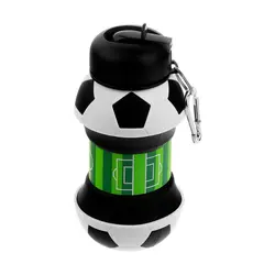 قمقمه سیلیکونی طرح توپ فوتبال مدل تاشو ظرفیت 550 میلی لیتر