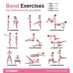 کش ورزشی لوپ تراباند بسته 4 عددی کاور دار