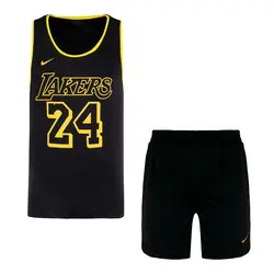 ‫‫‫‫‫ست رکابی و شلوارک ورزشی مردانه لیکرز مدل PY-Nike 24 مشکی