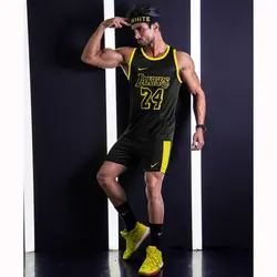 ‫‫‫‫‫ست رکابی و شلوارک ورزشی مردانه لیکرز مدل PY-Nike 24 مشکی