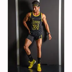 ‫‫‫‫‫ست رکابی و شلوارک ورزشی مردانه لیکرز مدل PY-Nike 24 مشکی