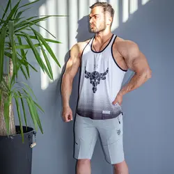 ‫رکابی بدنسازی مردانه آندر آرمور مدل مینیاتوری سفید