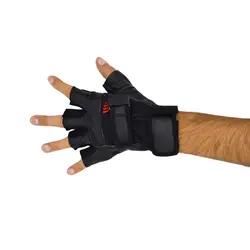 دستکش بدنسازی Three Long چسبدار مشکی