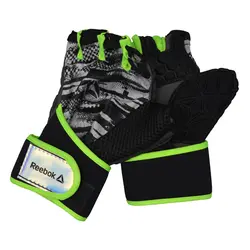 دستکش بدنسازی زنانه ریباک مدل GDS-0225 مشکی سبز
