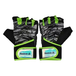 دستکش بدنسازی زنانه ریباک مدل GDS-0225 مشکی سبز