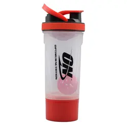 شیکر دوتیکه بدنسازی اوپتیموم نوتریشن مدل شفاف Genach ظرفیت 0.65 لیتر