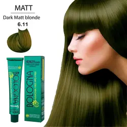 رنگ مو بدون آمونیاک و بدون پی پی دی بلونیا 100میل  dark Matt Blonde 6.11