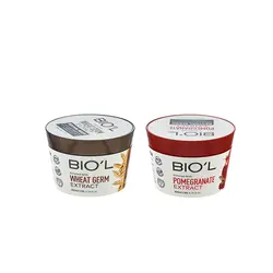 ماسک موی بیول BIO`L کراتینه جوانه گندم مناسب موهای خشک و آسیب دیده 200میلی لیتر کاسه ای