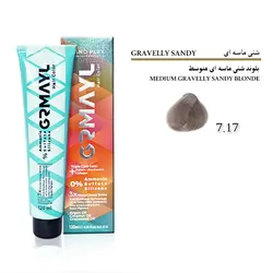 رنگ موی بدون آمونیاک گرمایل رنگ بلوند شنی ماسه ای متوسط 7.17 حجم 120 میل