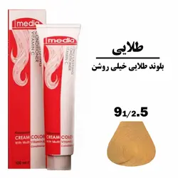 رنگ مو بلوند طلایی خیلی روشن مدیا سری طلایی شماره 91/2.5 حجم 100 میلی لیتر