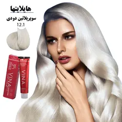 رنگ مو وینا 125میل کراتینه سوپر پلاتینه دودی12.1
