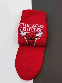 جوراب طرح شیکاگو بول chicago bull قرمز
