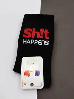 جوراب طرح شت هپنز shit happens مشکی