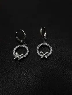 گوشواره حلقه ای آویزدار برند وای اس ایکس طرح پروانه کد 1