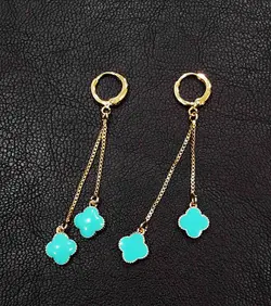 گوشواره حلقه ای آویزدار برند وای اس ایکس طرح گل کد 2