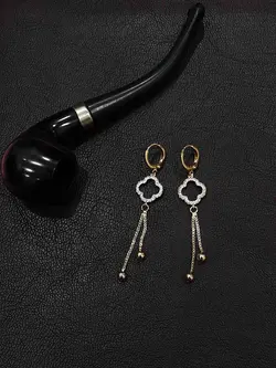 گوشواره حلقه ای آویزدار برند وای اس ایکس طرح گل کد 1