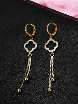 گوشواره حلقه ای آویزدار برند وای اس ایکس طرح گل کد 1