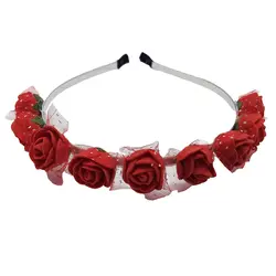 تل مو دخترانه طرح گل قرمز