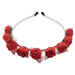 تل مو دخترانه طرح گل قرمز