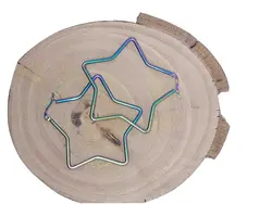 گوشواره حلقه ای هولوگرامی طرح ستاره سایز متوسط کد 01