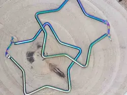 گوشواره حلقه ای هولوگرامی طرح ستاره سایز متوسط کد 01