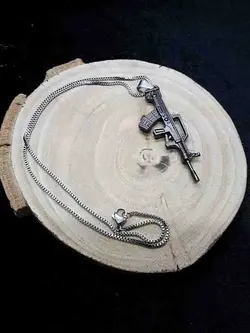 گردنبند طرح تفنگ (اسلحه) استیل کد b01