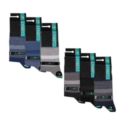 جوراب مردانه 1-102 ساق دار بسته 6 عددی برند CLEVENT کد:som102-1