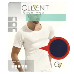زیرپوش مردانه نیم آستین رنگ سرمه ای clevent کد:u113-3