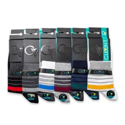 جوراب مردانه نیم ساق بسته 6 عددی برند کلونت CLEVENT کد:som104-7