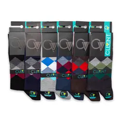 جوراب مردانه ساق دار بسته 6 عددی کلونت CLEVENT کد:som105-4