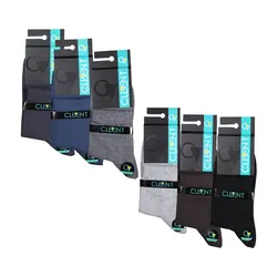 جوراب مردانه 1-101 نیم ساق بسته 6 عددی برند CLEVENT کد:som101-1
