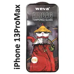 گلس شفاف ایربگ دار iPhone 13 Pro Max Weva 18D Tempered Glass