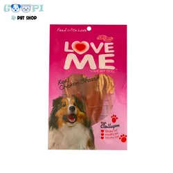 تشویقی سگ لاو می با طعم گوشت مرغ و هویج Love Me Octopus With Chicken وزن 60 گرم - گوپی پت شاپ