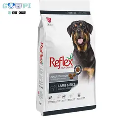 غذای خشک سگ بالغ رفلکس با طعم بره و برنج Reflex Adult Lamb & Rice وزن 15 کیلوگرم - گوپی پت شاپ