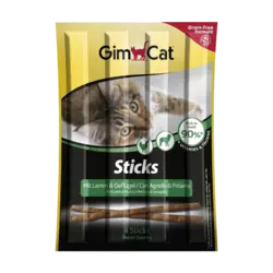 تشویقی مدادی گربه جیم کت با طعم بره و مرغ GimCat Sticks Lamb & Chicken بسته 5 عددی