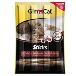 تشویقی مدادی گربه جیم کت با طعم بوقلمون و خرگوش GimCat Sticks Turkey & Rabbit بسته 5 عددی