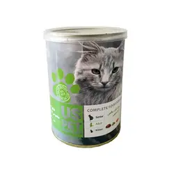 کنسرو مخصوص گربه، حاوی مرغ، کدو و سالمون، ۴۰۰ گرمی، یو اس پت