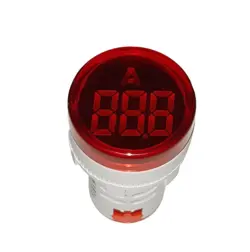 آمپرمتر طرح چراغ سیگنالی AC 100A قرمز گرد مدل AD22-22AM