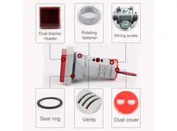 ولتمتر و آمپرمتر چراغ سیگنالی AC500V-100A قرمز مربعی مدل AD22-22VAMS