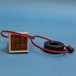 ولتمتر و آمپرمتر چراغ سیگنالی AC500V-100A زرد مربعی مدل AD22-22VAMS