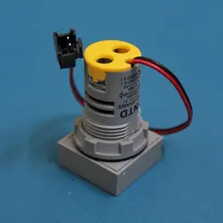 ولتمتر و آمپرمتر چراغ سیگنالی AC500V-100A زرد مربعی مدل AD22-22VAMS