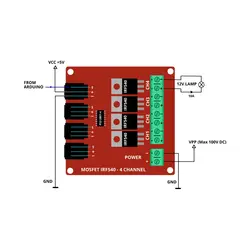 ماژول سوئیچ ماسفت 4 کاناله ایزوله IRF540