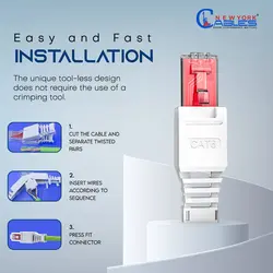 سرسوکت شبکه CAT-6 مرغوب TOOL-LESS مدل 688yc6