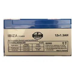 باتری خشک 12 ولت 1.3 آمپر ساعت مارک آیبیزا IBIZA مدل 12V1.3AH