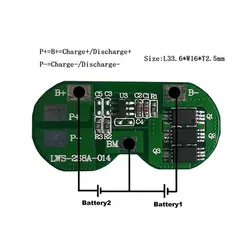 ماژول کنترل شارژ باتری لیتیومی دو سل 8 آمپر مدل GW-2S8A-V1.0