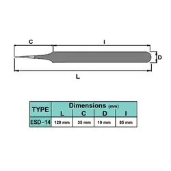 پنس سرصاف مدل  ESD-13 مارک TWEEZERS
