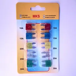 مینی فیوز کارتی خودرو مدل MKS-390 مجموعه 10 عددی