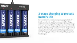 شارژر باتری لیتیوم اتوماتیک چهارتایی اکستار XTAR  مدل MC4S